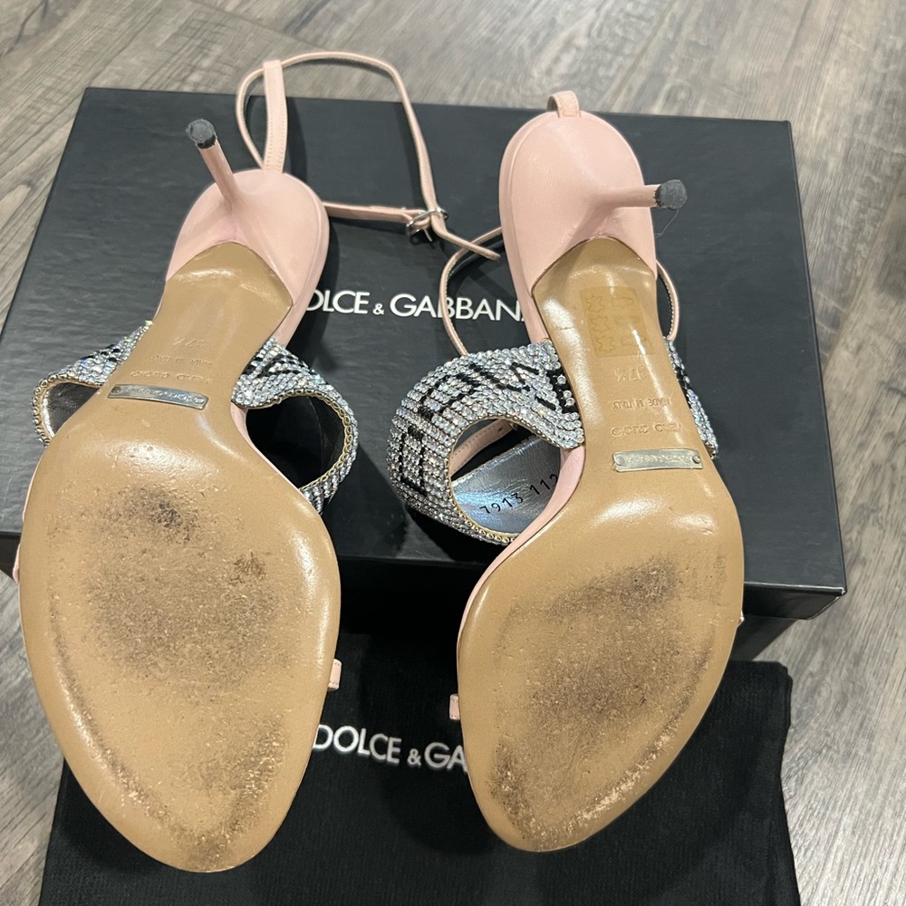 💖Dolce and Gabbana Crystal Logo strap heels 💖 - Picture 7 of 14